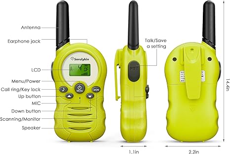 With Flashlight Simple Setting 3 Miles Range free license cute design 0.5W kids toy walkie talkie