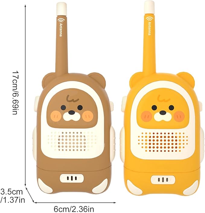 Cute Bear Kids Walkie Talkie with 3 Miles Range and Durable Design