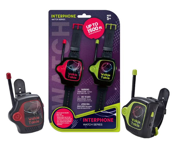 Kids Two-Way Wrist Walkie Talkie with Antenna and Clip-On Design