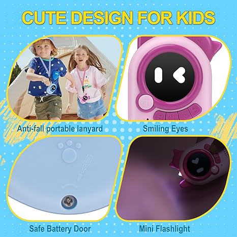 Simple and Cute Kids Walkie Talkie with Flashlight - 3 Miles Range