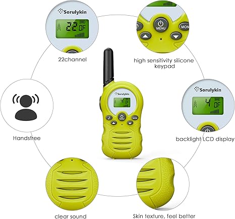 With Flashlight Simple Setting 3 Miles Range free license cute design 0.5W kids toy walkie talkie