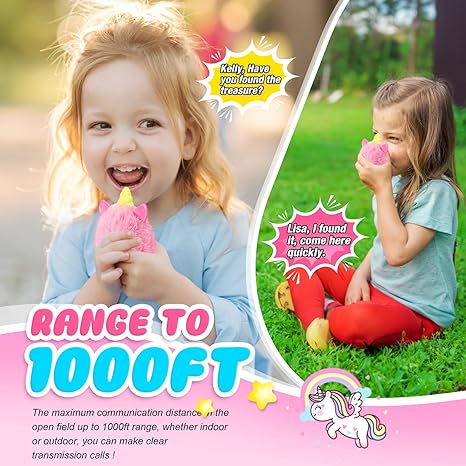 Upgraded Unicorn Kids Walkie Talkie with Glowing Eyes and Stable Signal - 3 Miles Range