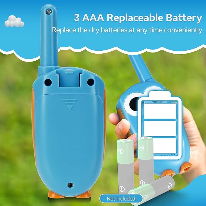Owl-Themed Kids Walkie Talkie with Automatic Battery Save - 3 Miles Range