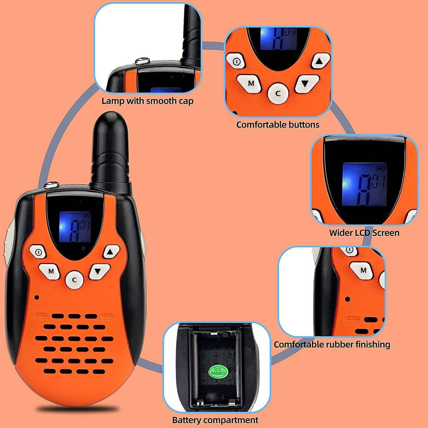 For Family Indoor Outdoor With Flashlight charging cradle Classical Rechargeable  0.5W kidsToy Walkie Talkie