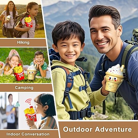 Cute Ice Cream and Fries Walkie Talkie for Kids - Fun Design with Clear Sound