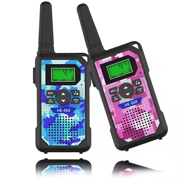 HK-888 Kids Walkie Talkie with Camouflage Design - 22 Channels & LCD Display