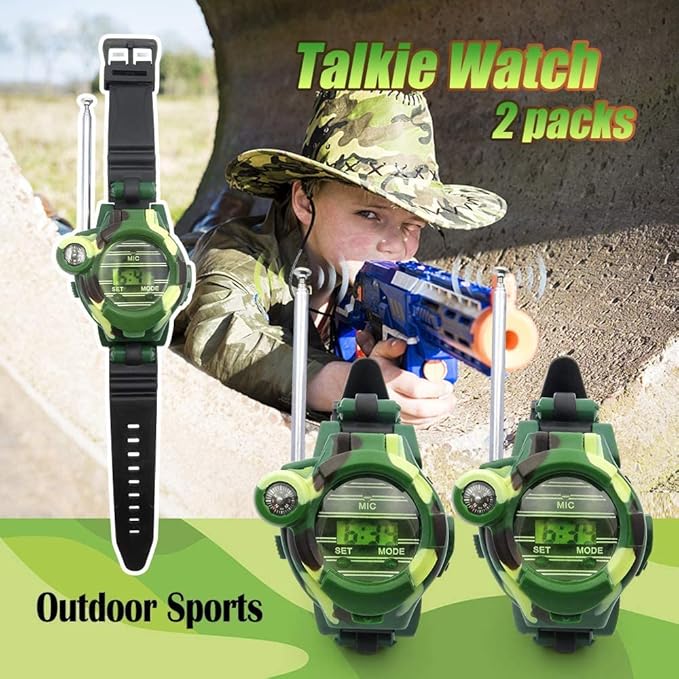 Children's Walkie Talkie Watch with Extendable Antenna and Compass 0.5W Kids Toy Walkie Talkie
