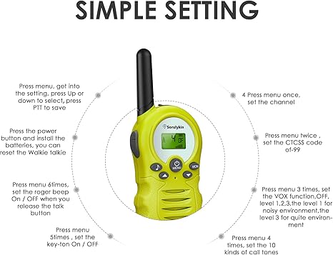 With Flashlight Simple Setting 3 Miles Range free license cute design 0.5W kids toy walkie talkie