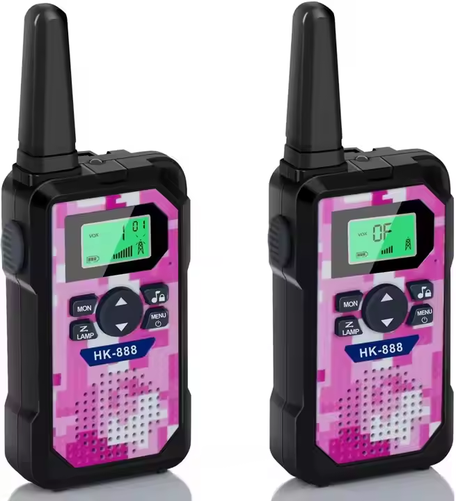 HK-888 Kids Walkie Talkie with Camouflage Design - 22 Channels & LCD Display