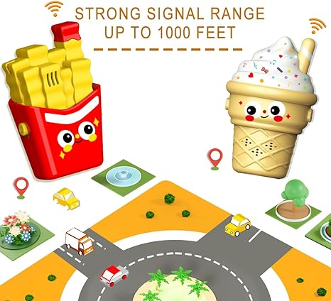 Cute Ice Cream and Fries Walkie Talkie for Kids - Fun Design with Clear Sound